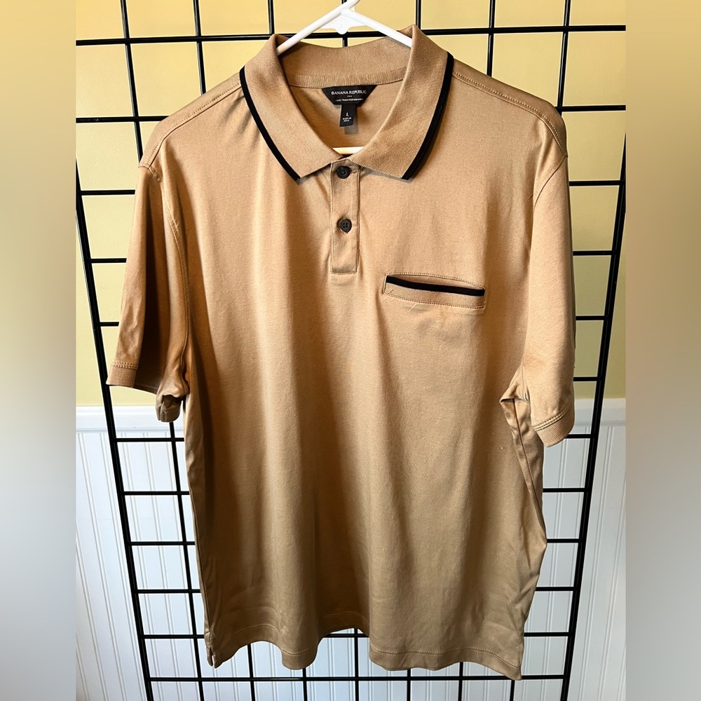 Banana Republic Factory Camel w/ Black tip polo for Men